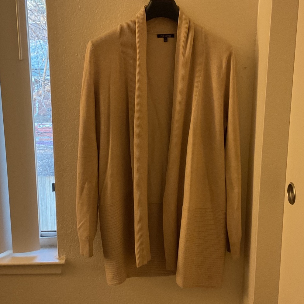 Pink Clover Tan Cardigan Sweater